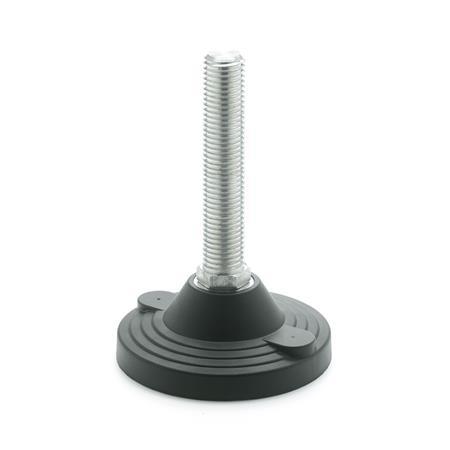 Otto Ganter Levelling Feet with 2 Fixing Hole Foot Plastic with 2 Fixing Hole, GN 247